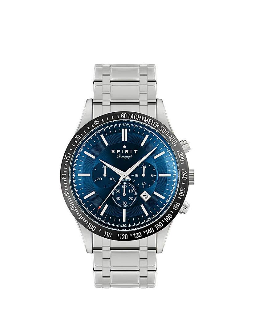 Spirit Mens Tachymeter Silver Watch