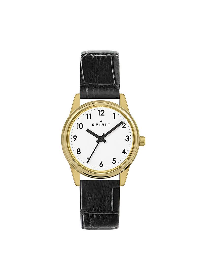 Spirit Ladies Gold Leather Strap Watch