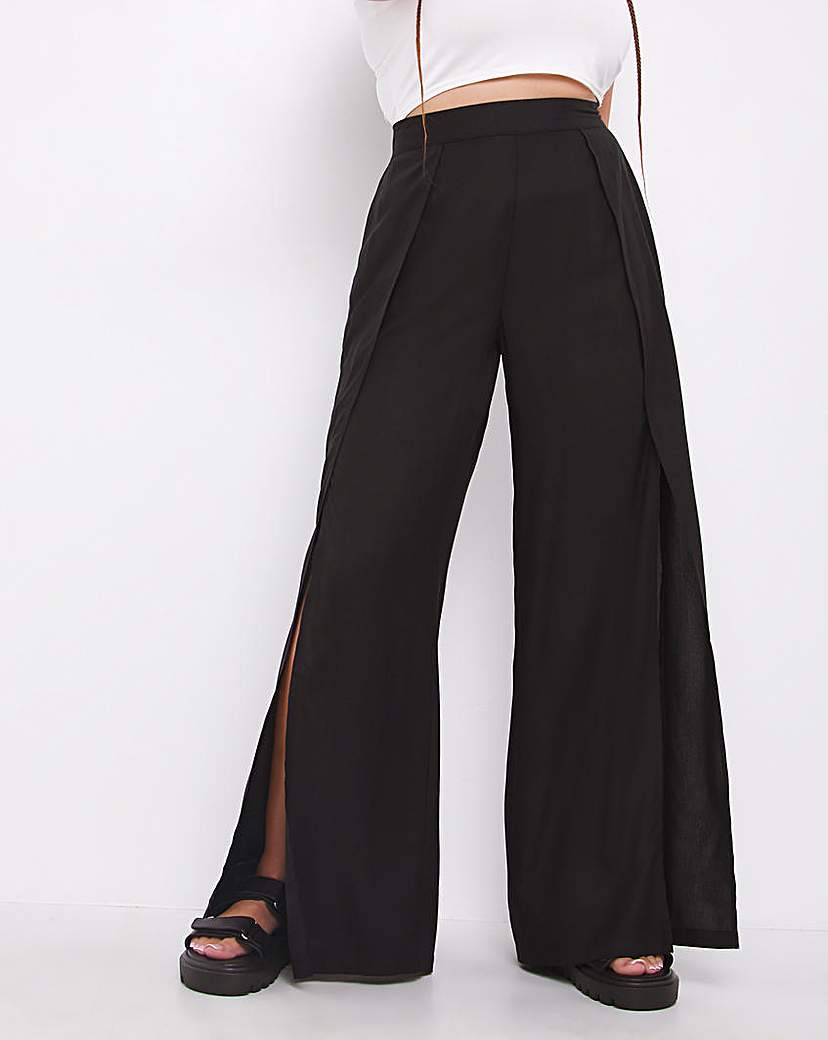 Split Front Wide Leg Trouser