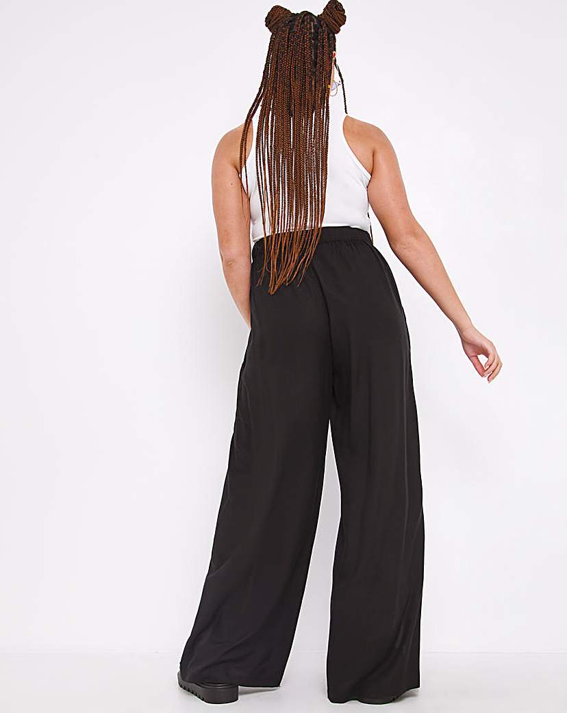 Split Front Wide Leg Trouser
