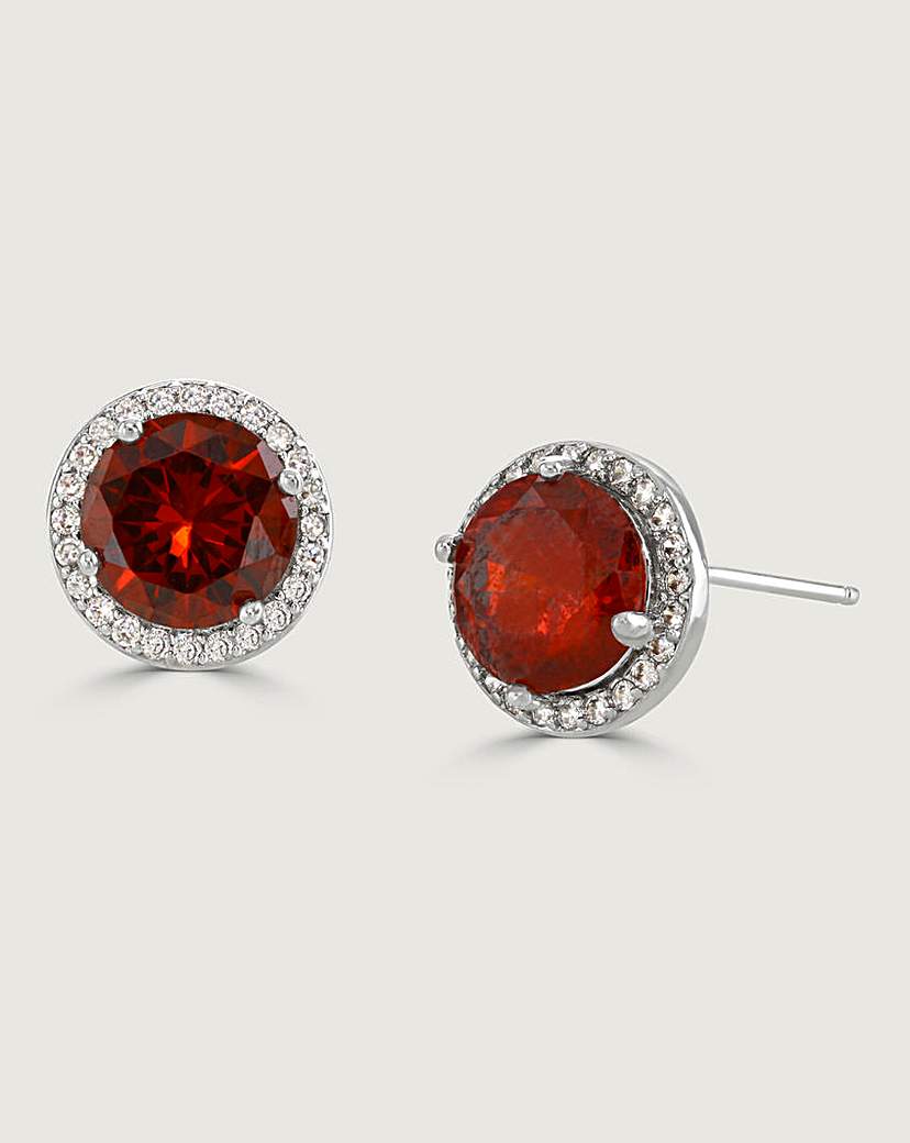 Buckley Ruby Halo Stud Earrings