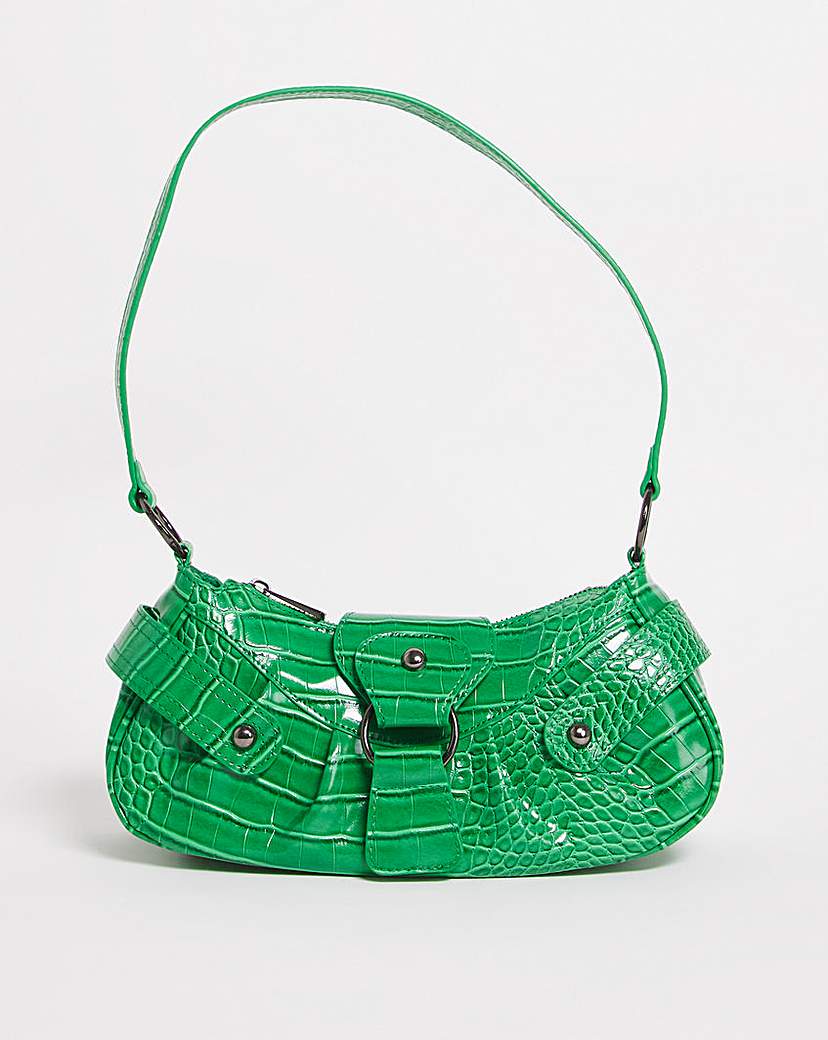 green croc shoulder bag