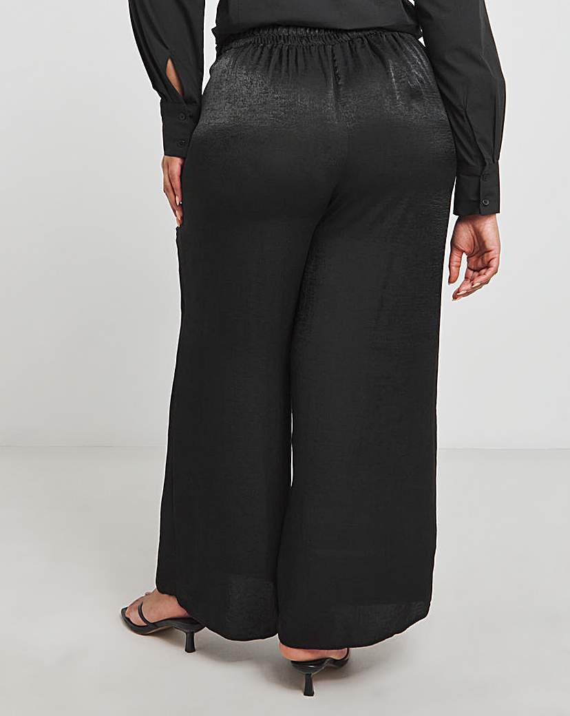 Velvet Satin Wide Leg Trouser