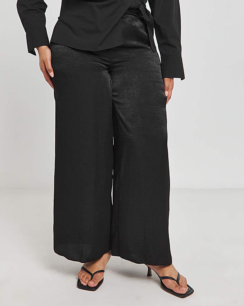 Velvet Satin Wide Leg Trouser
