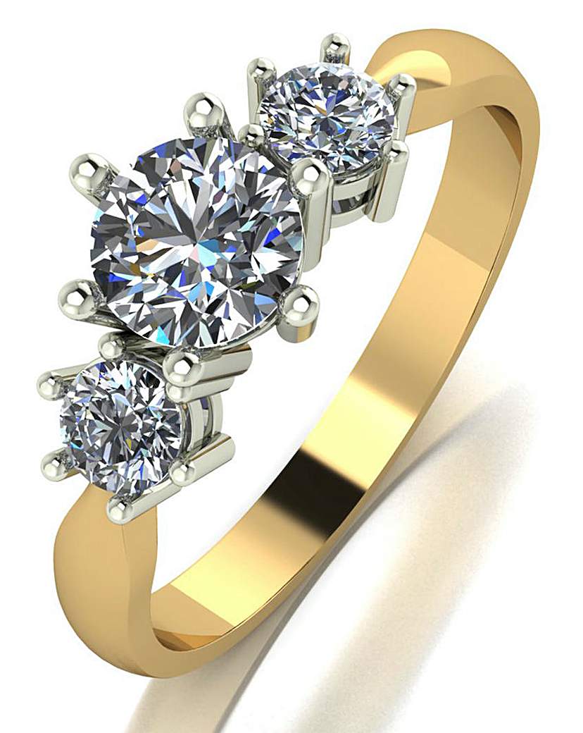 9ct Gold 1ct Moissanite Solitaire Ring