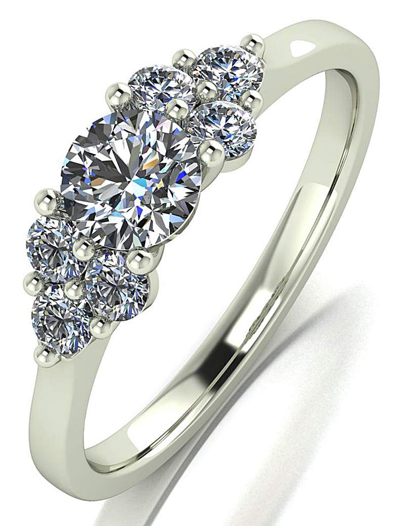 9ct White Gold 1ct Moissanite Ring