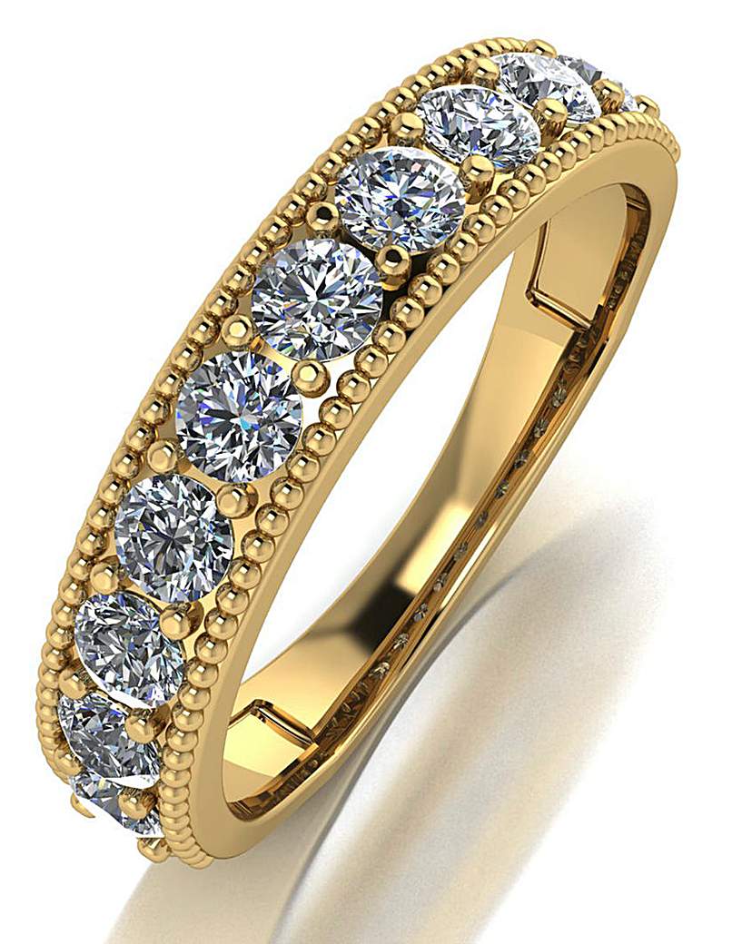 9ct Gold 10 Stone Moissanite Ring