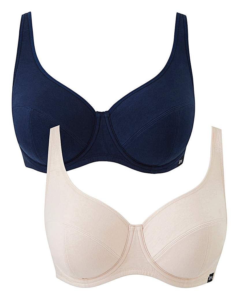 Image of 2 Pack Slimma Cotton Blush/Navy Bras