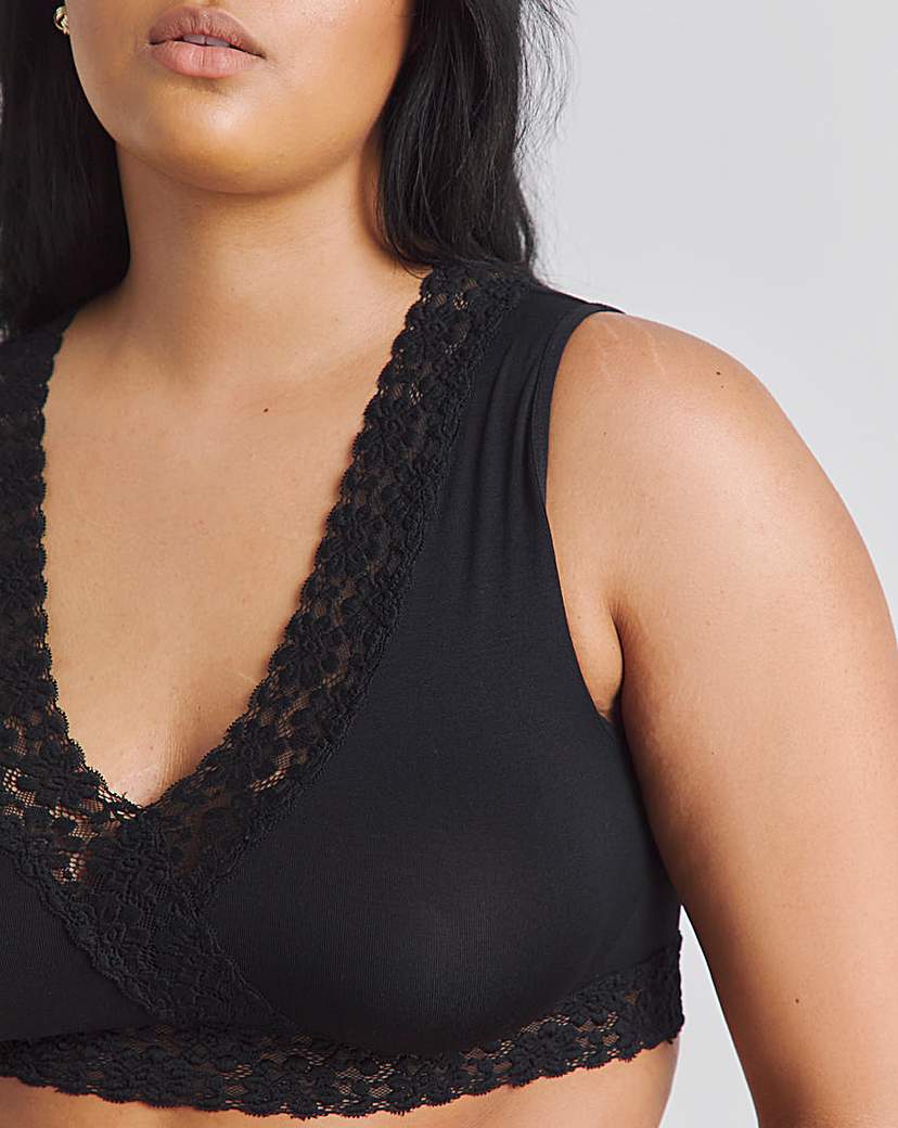 3Pack Lace Trim Blk/Wht/Blu Comfort Tops