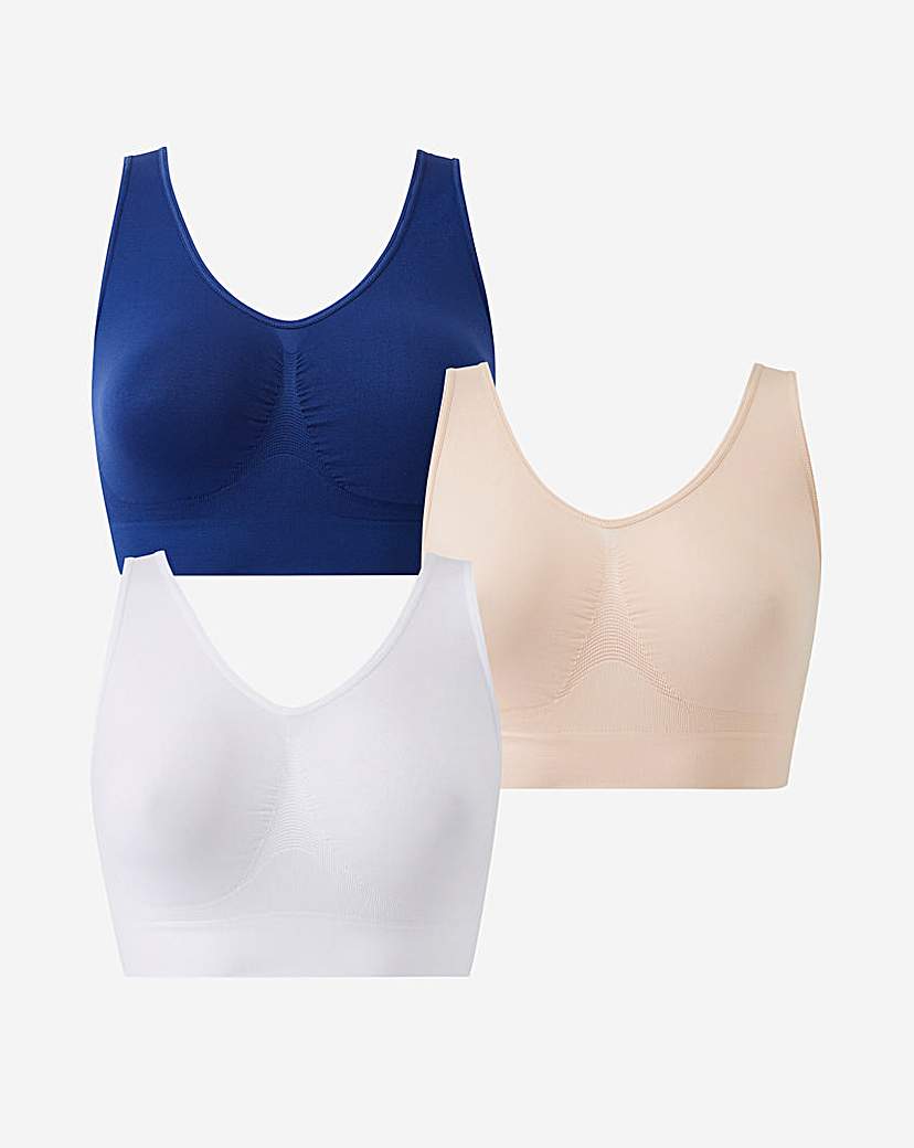 3 Pack Navy/Blush/White Comfort Tops A-D