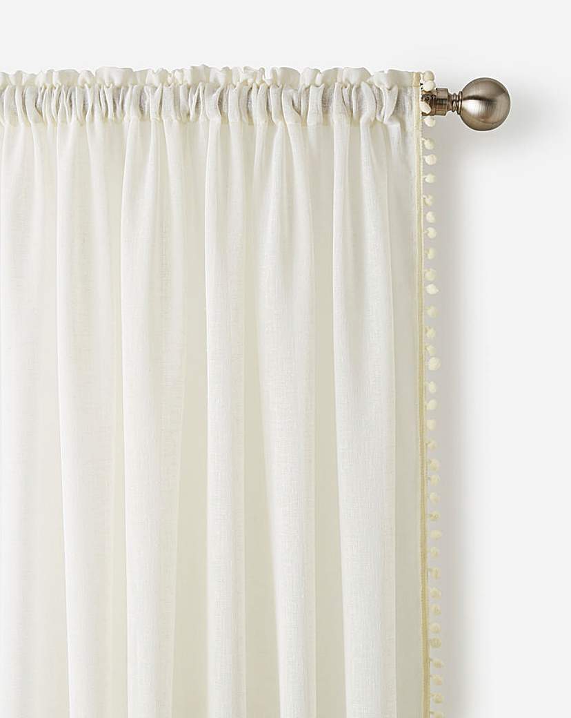 Tahiti Pom Linen Look Voile - Cream