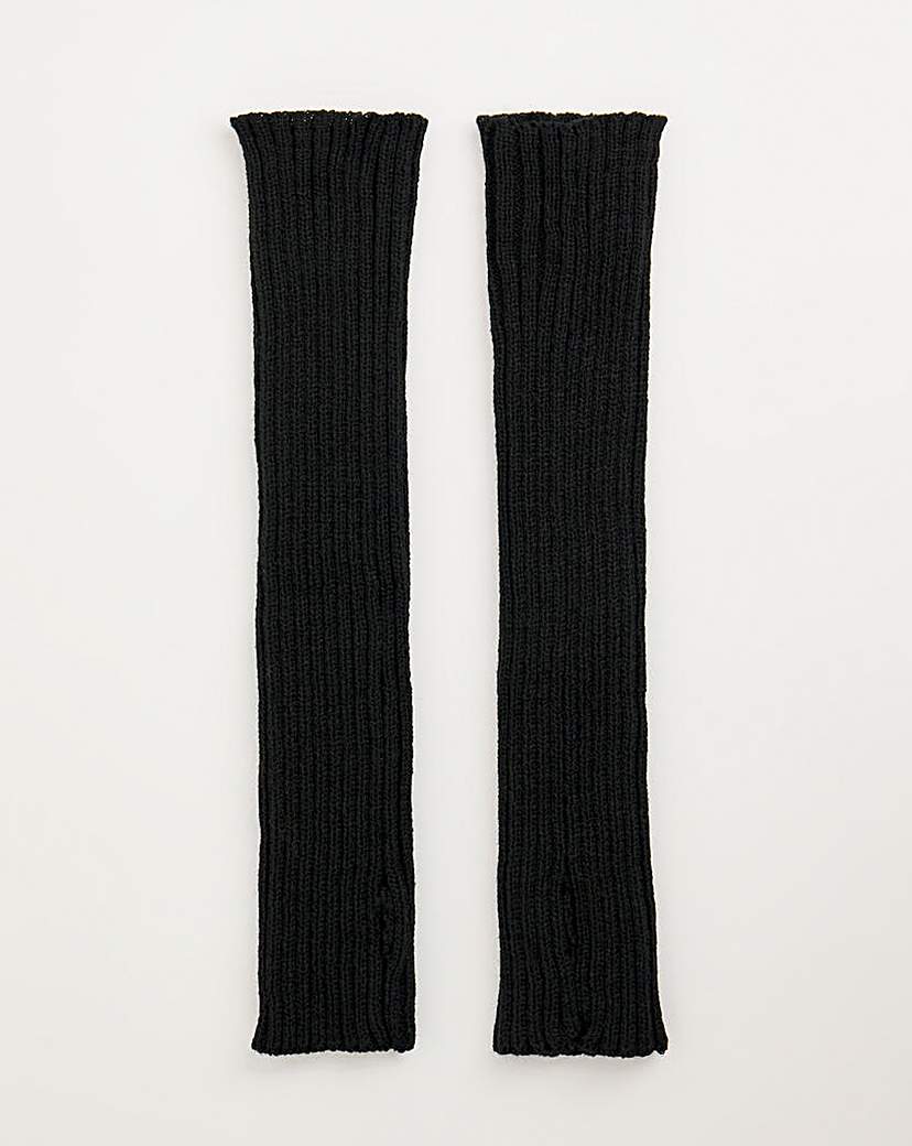 Black Knitted Fingerless Gloves