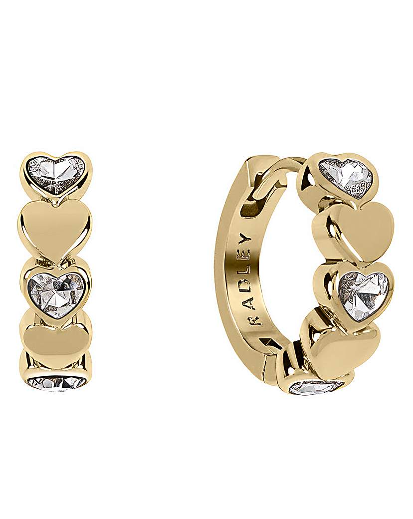 Radley 18ct Pale Gold Plated Heart Hoops