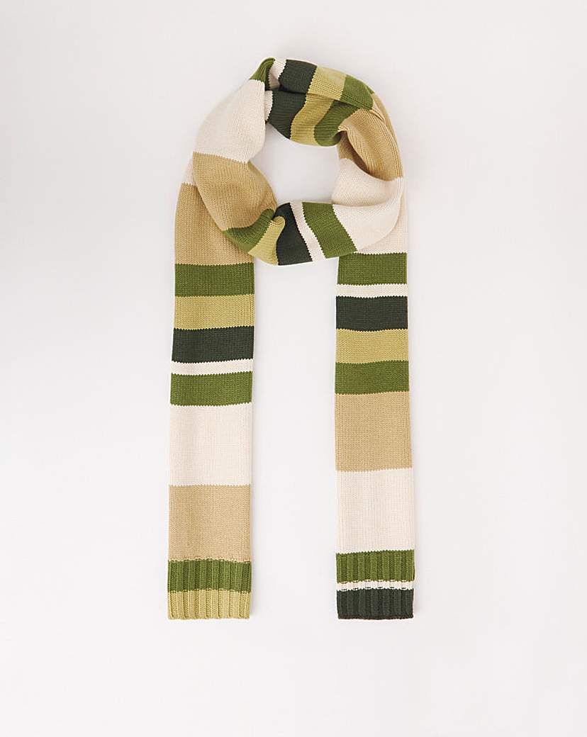 Ribbed Stripe Knitted Scarf