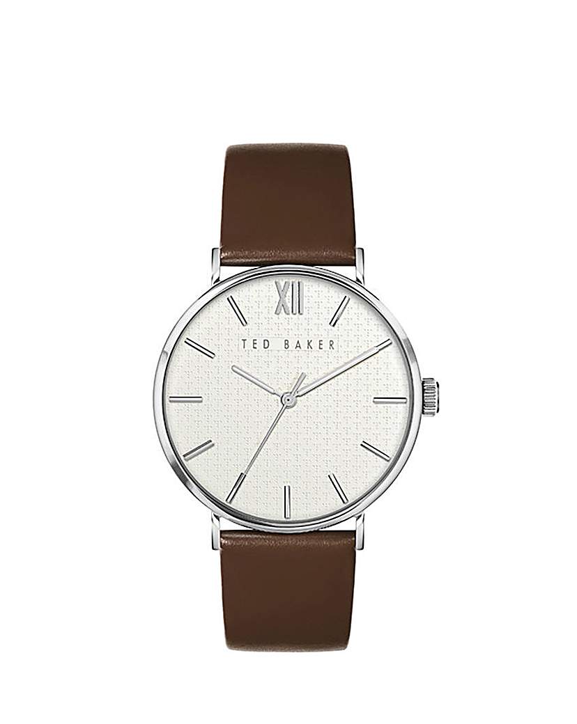 Image of Ted Baker White Dial Leather Strap Watch