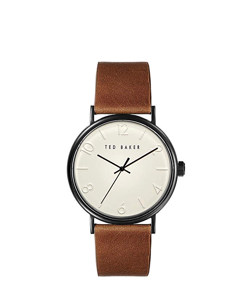 Image of Ted Baker Cream Dial Leather Strap Watch