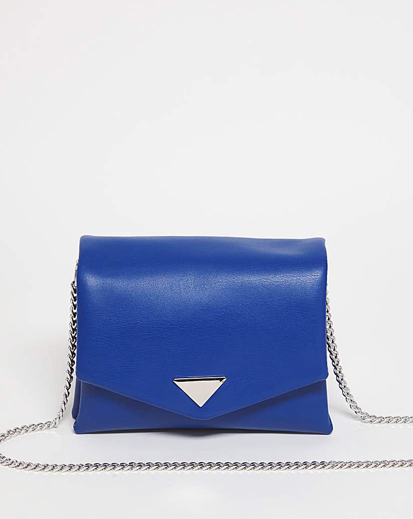 Blue Padded Faux Leather Multi Way Bag