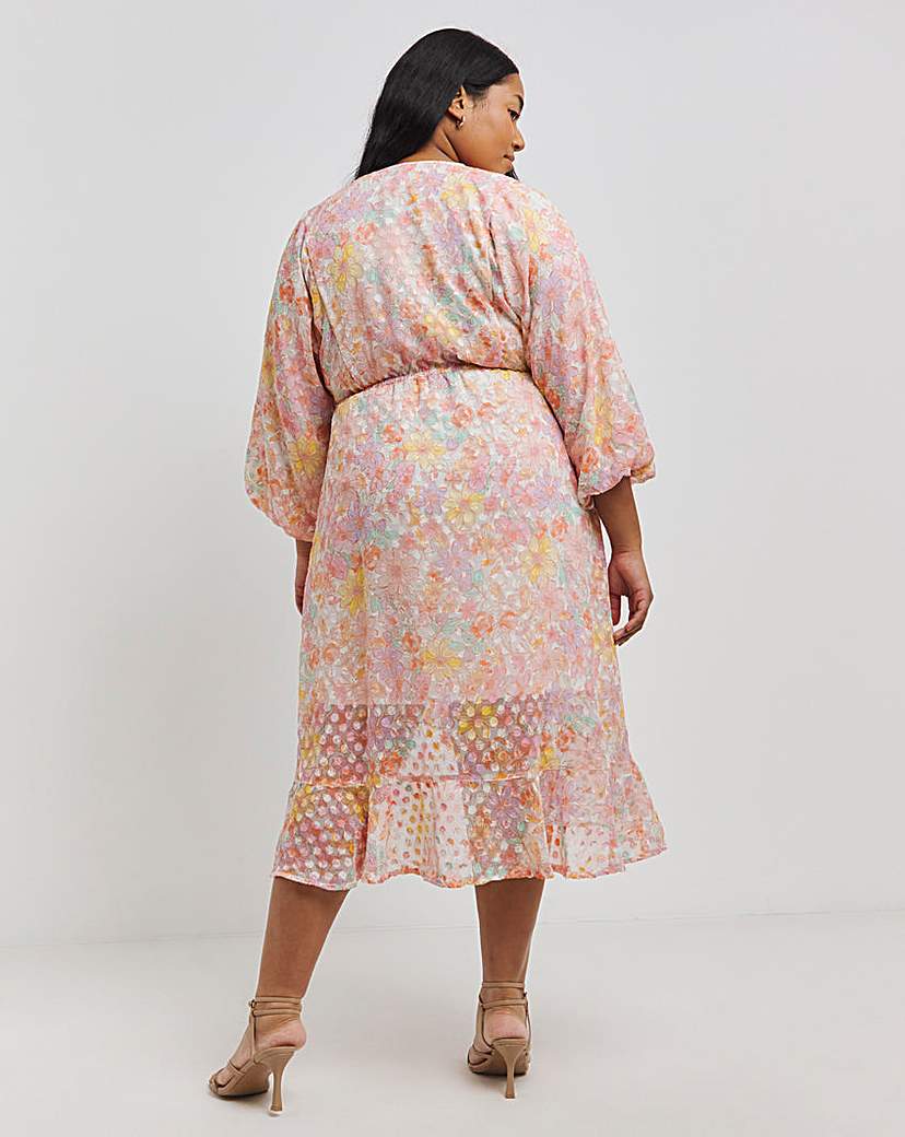 Printed Jacquard Midi Dress
