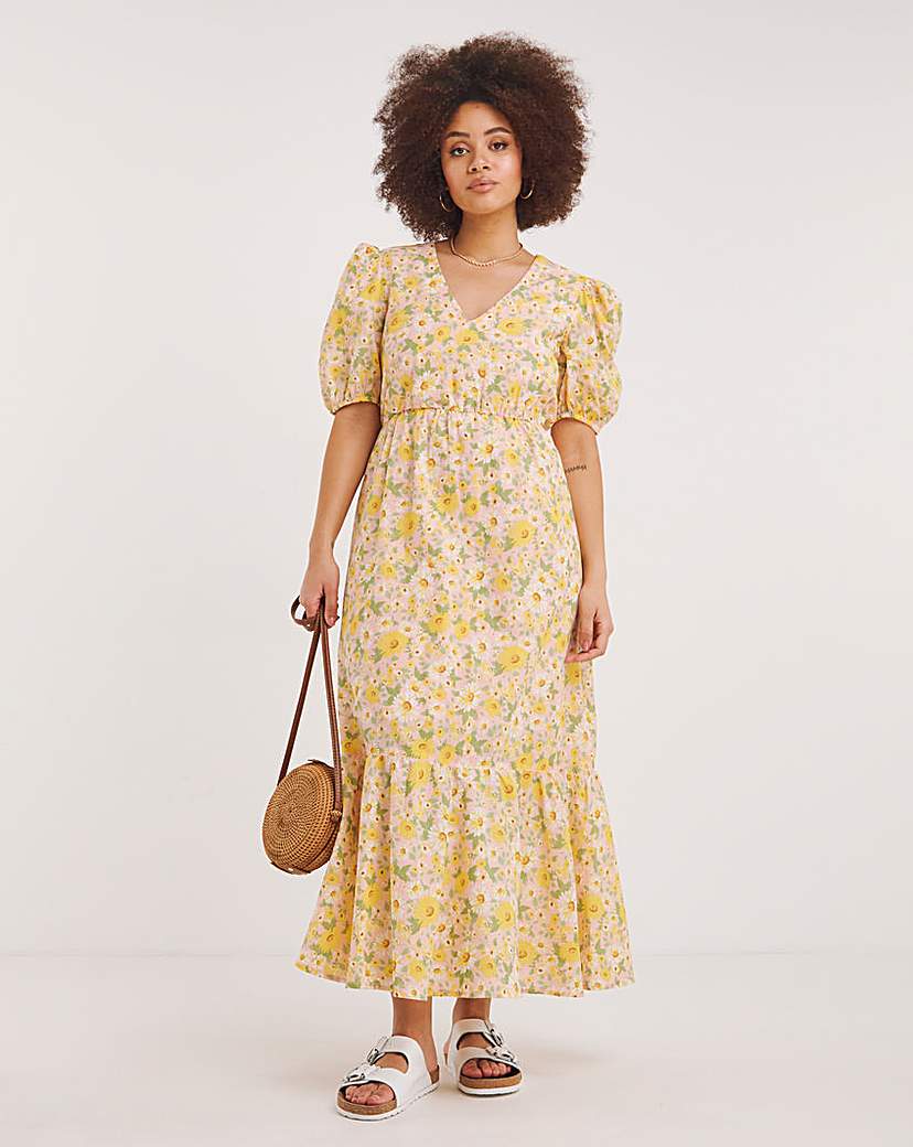 Floral Puff Sleeve Dress | Simply Be