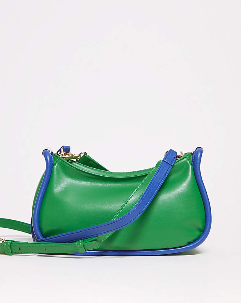 Contrast Colour Block Shoulder Bag