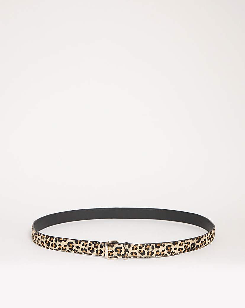 Leather Leopard Ponyhair Belt