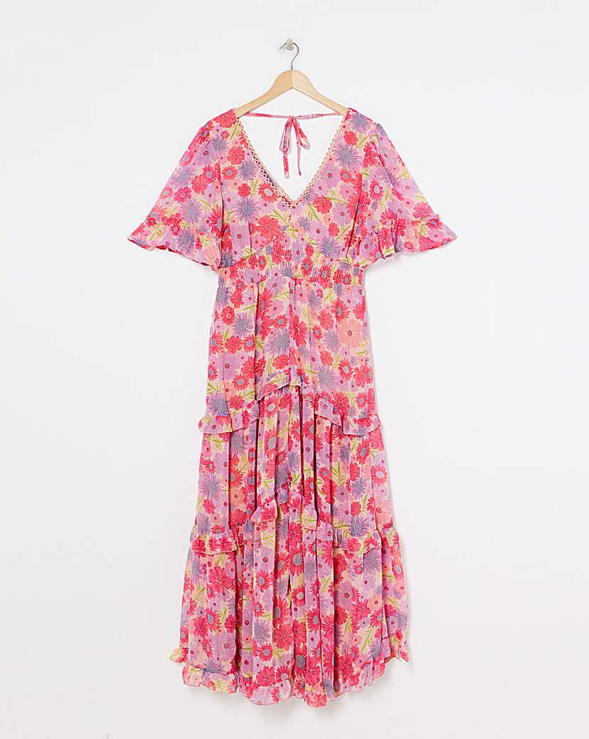 Simply Be - Women's Floral Prairie Maxi Dress - Size 10 - Pink floral