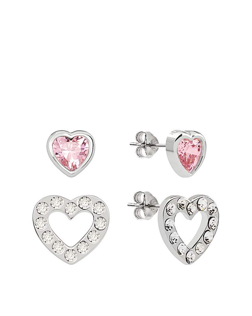 Radley Love Pink Glass Heart Earring Set