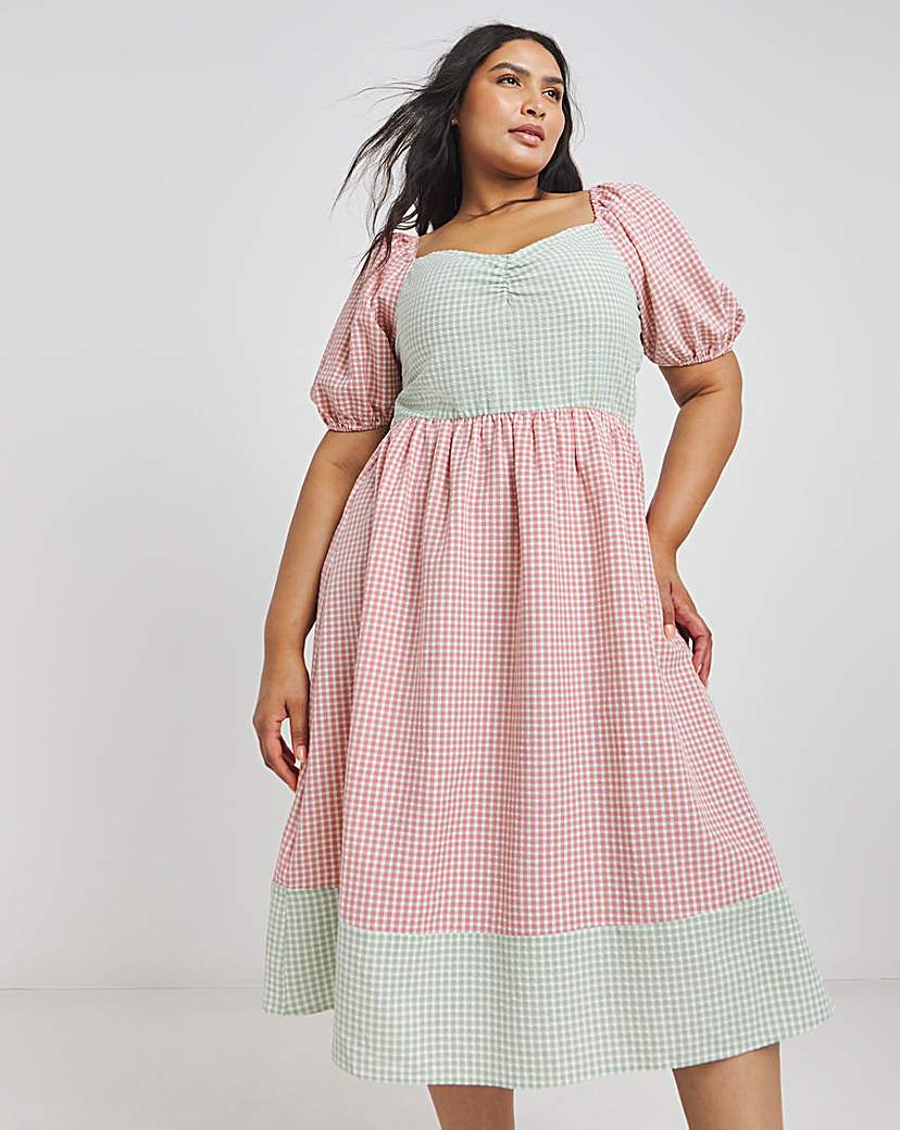 Plus size gingham dress hotsell