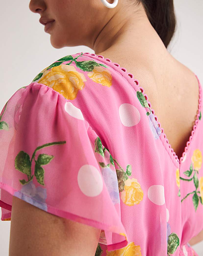 Floral Print Tiered Maxi Dress