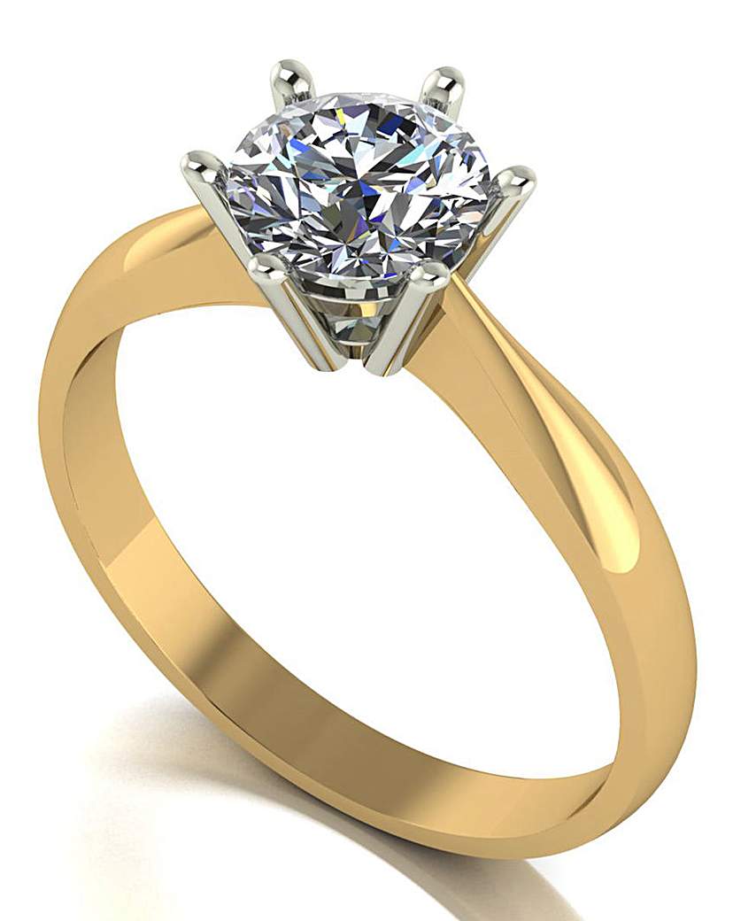 9ct Gold Moissanite Solitaire Ring