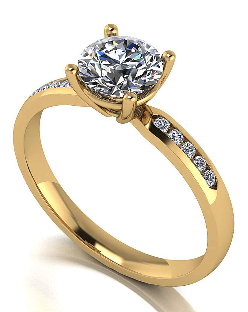 9ct Gold Moissanite Solitaire Ring