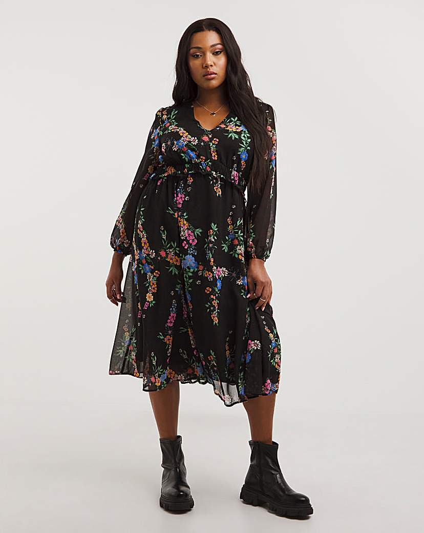 Floral Tiered Dress Simply Be