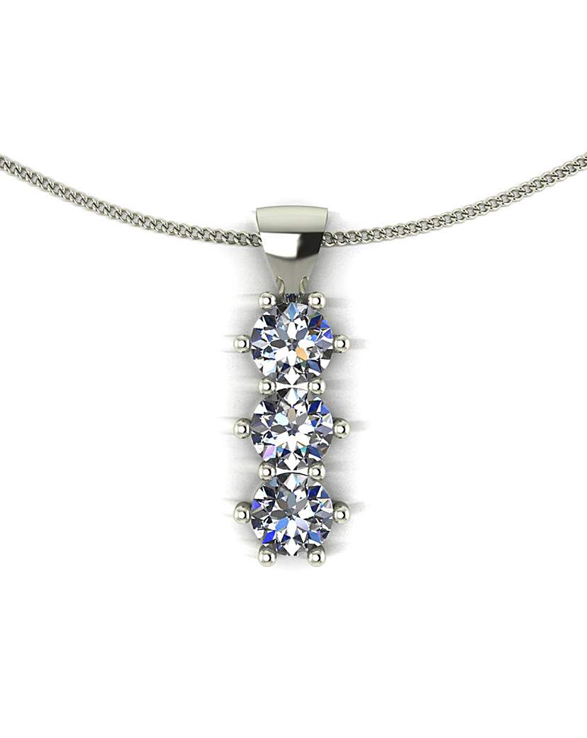 9ct White Gold Trilogy Necklace