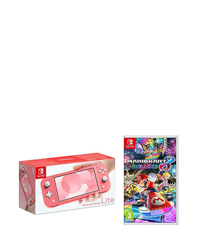Image of Switch Lite Coral + Mario Kart 8 Deluxe