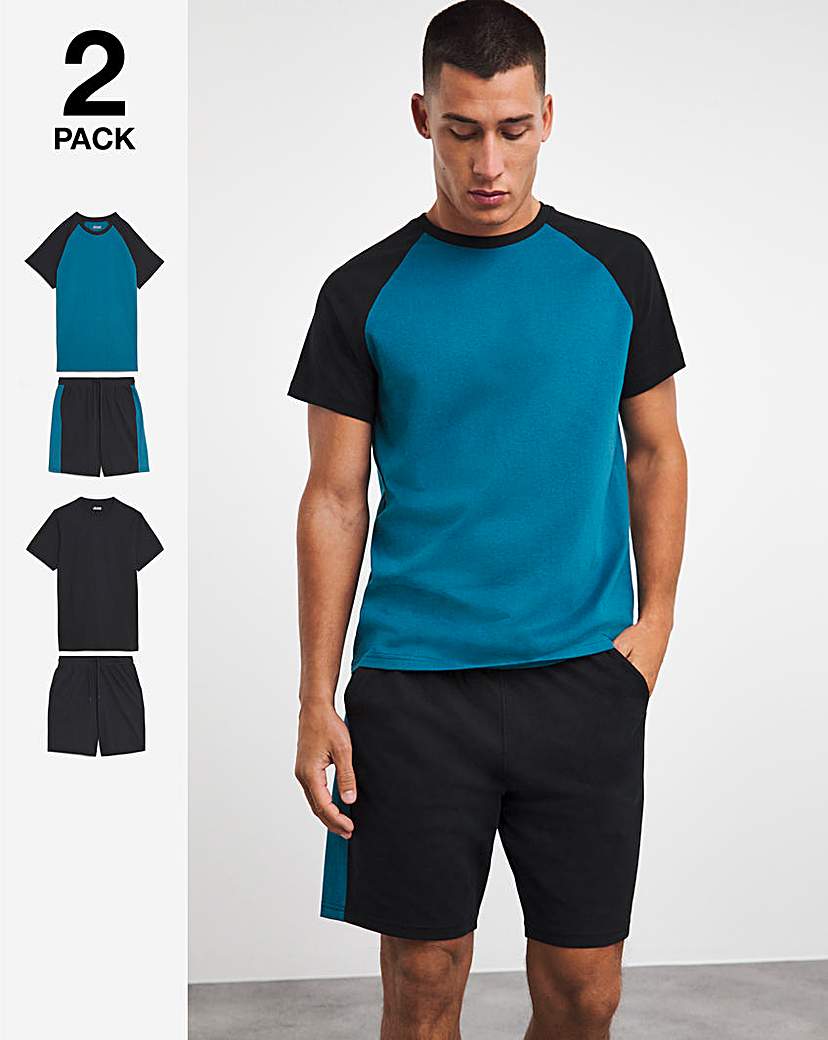 2 Pk Raglan Sleeve Tshirt and Short Set