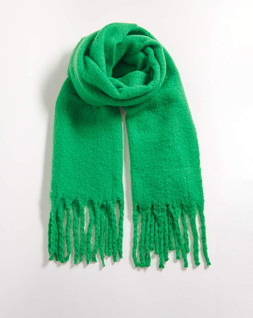 Image of Green Super Soft Fluffy Blanket Scarf