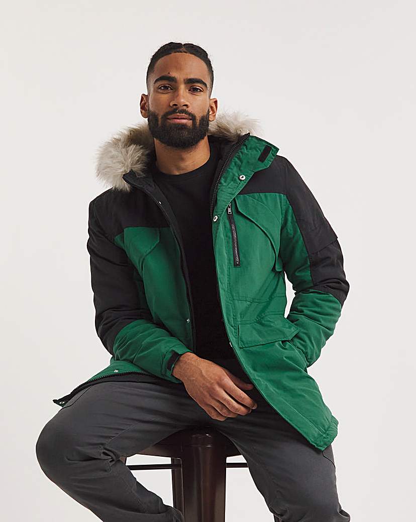 Green Colour Hooded Parka
