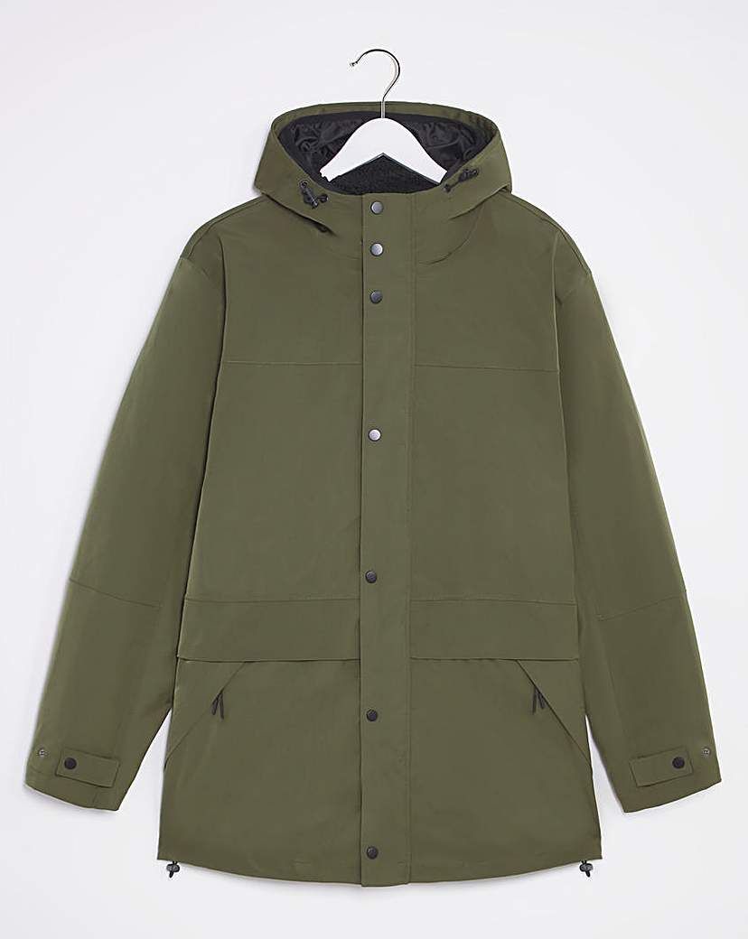 Khaki 3 in 1 PARKA COAT - Khaki/Black