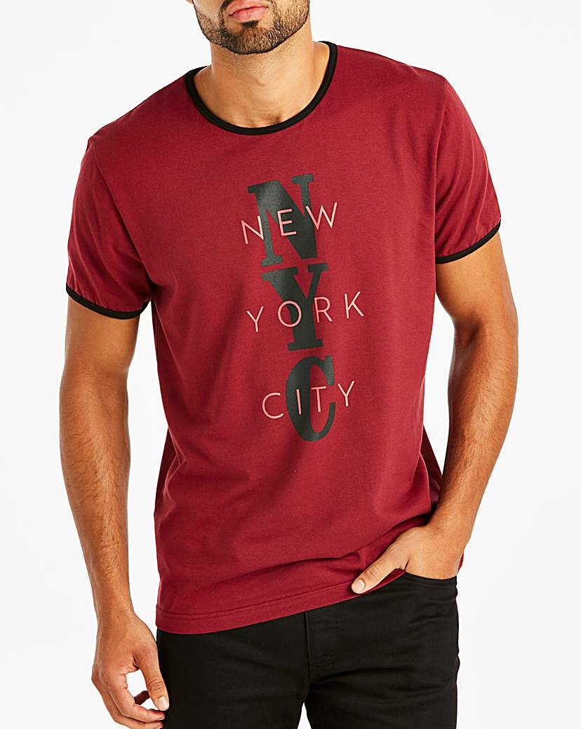 Image of Burgundy NYC T-Shirt Long