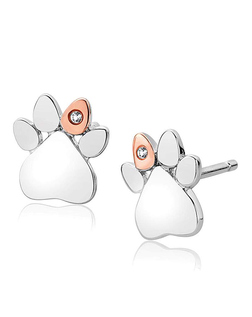 Clogau Paw Print Stud Earrings