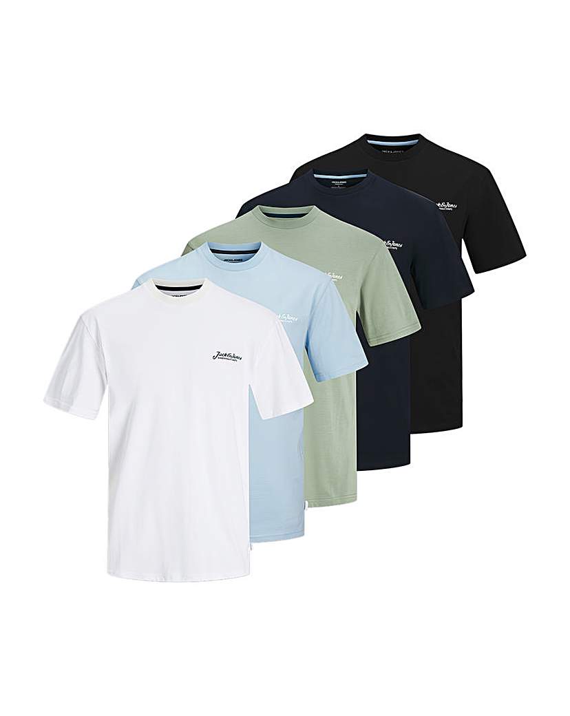 Jack & Jones Beau T-Shirt 5 Pack- Black