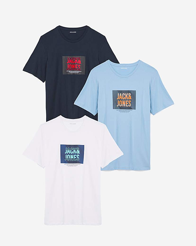 New In - Jack & Jones 3 Pack Hudson T-Shirt