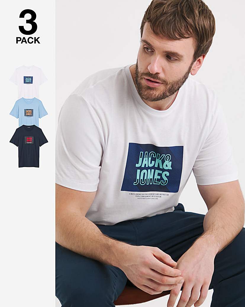 Jack & Jones 3 Pack Hudson T-Shirt