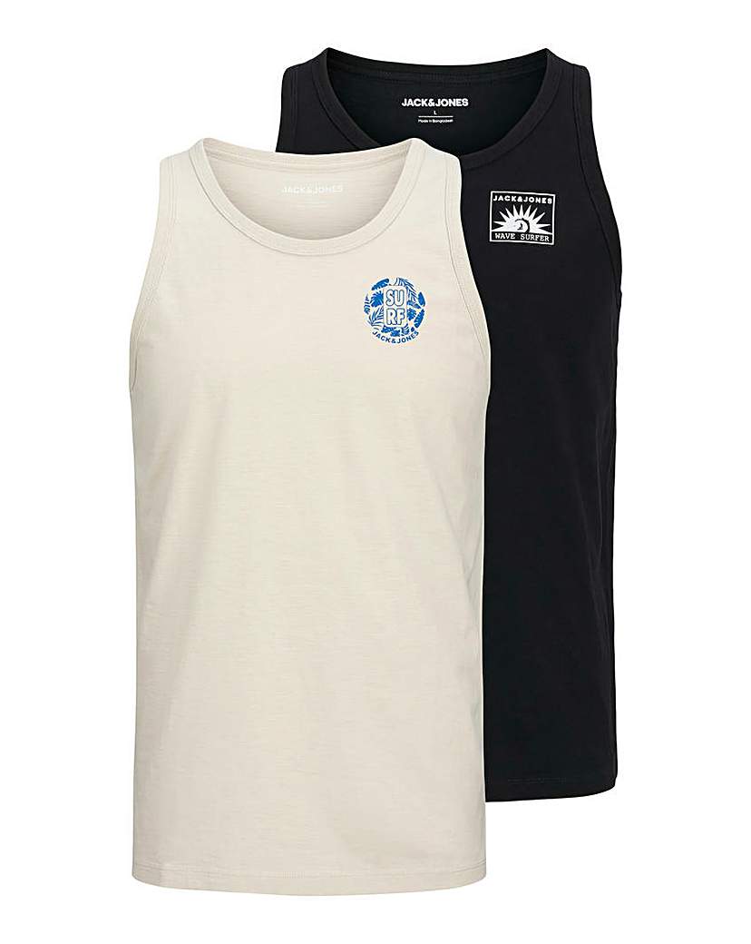 New In - Jack & Jones 2 Pack Vest - Multi