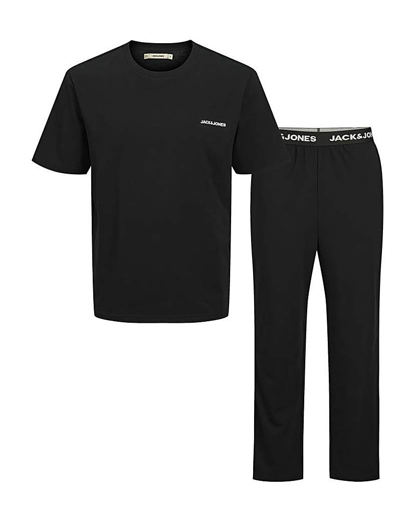 New In - Jack & Jones Everest Logo PJ Set - Black