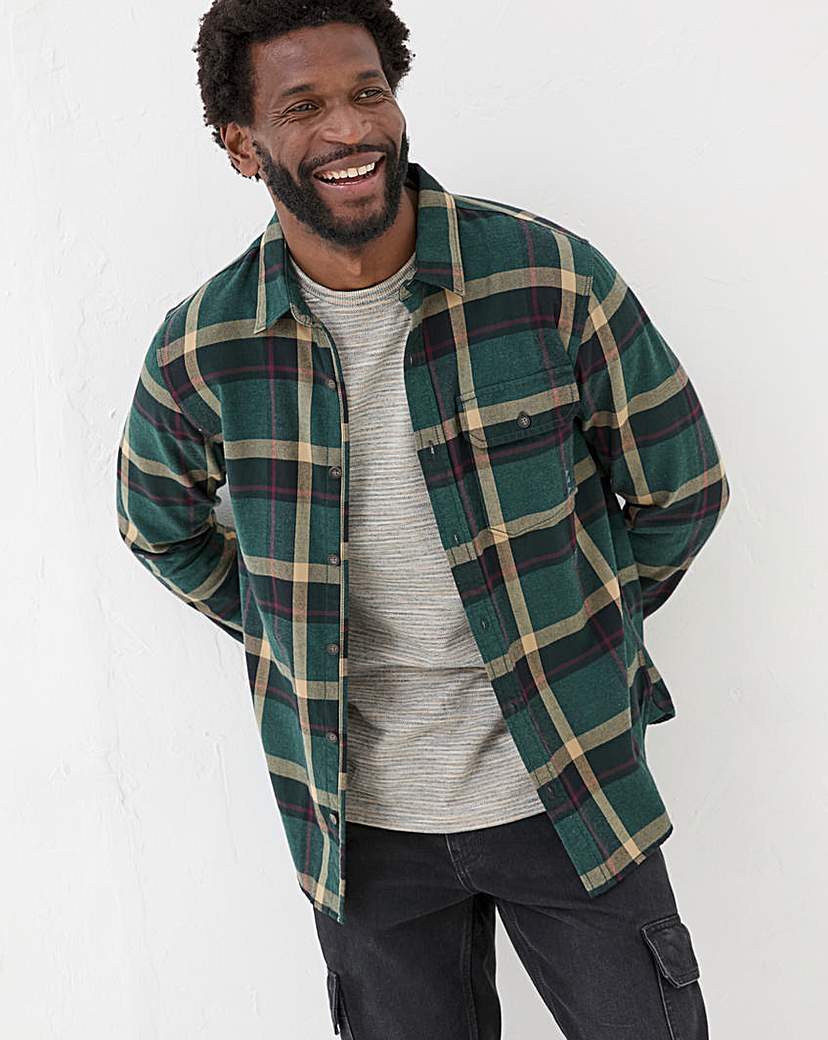 Fatface Dark Sky Check Shirt - Green