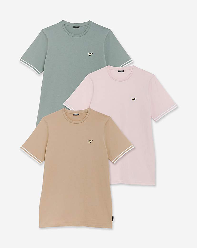 Voi Storm 3 Pack Cuffed T-Shirts Long