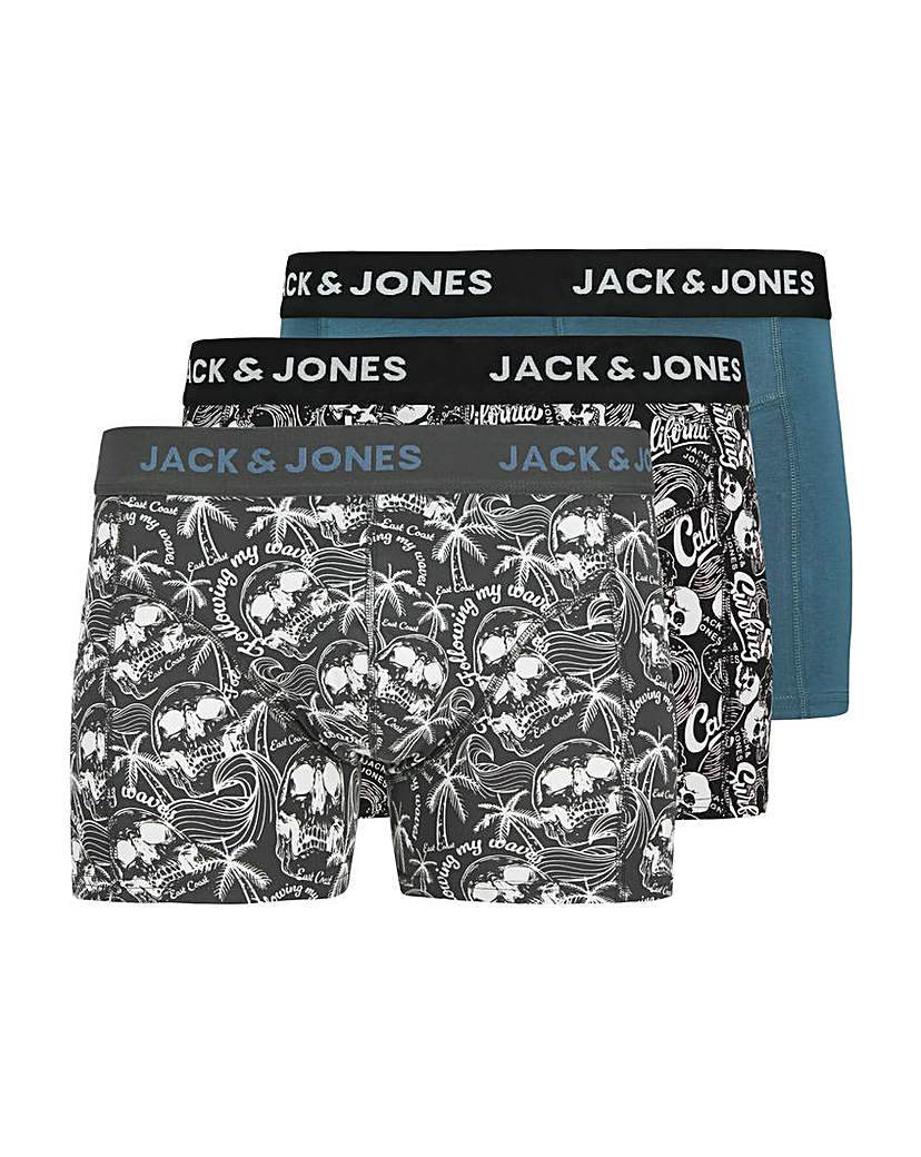 New In - Jack & Jones Damon Skull 3 Pack Trunks