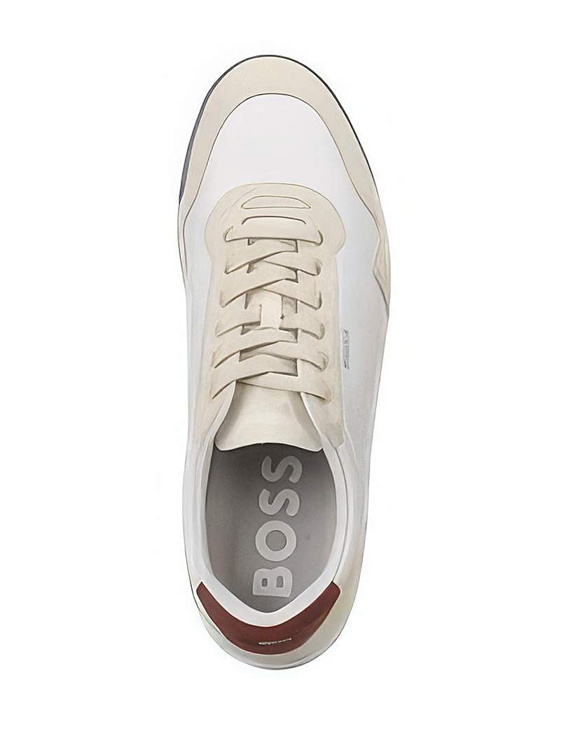 BOSS Titanium Suede & Leather Trainer
