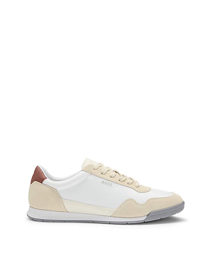 BOSS Titanium Suede & Leather Trainer